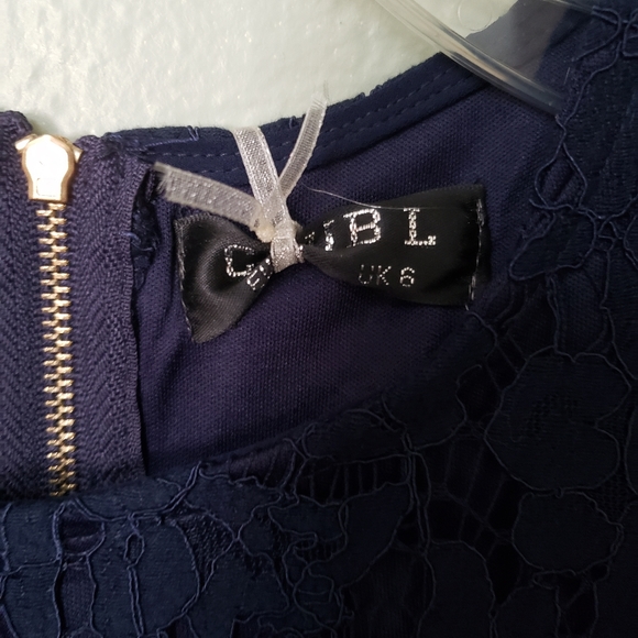 Lace Detail Overlay Midi Scallop Dress - Picture 7 of 11